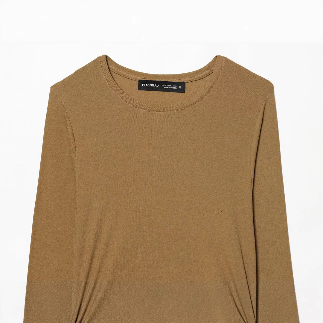 Damen nan tailliertes Longsleeve mit seitlicher Raffung und Tunnelzug Drune