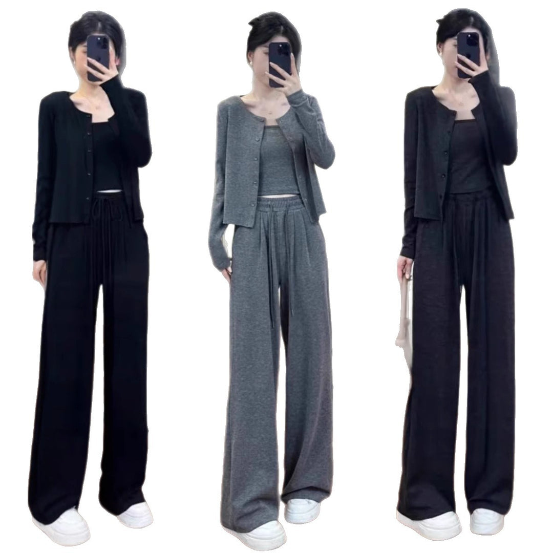 Damen Bequemes und lässiges Strick-Loungewear-Set Drune