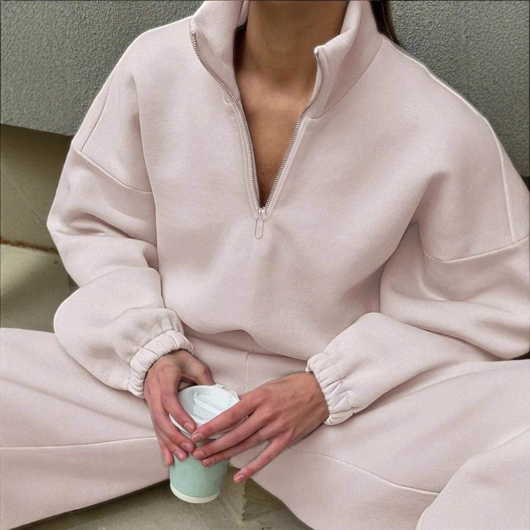 Damen modischer Hoodie mit halbem Reißverschluss und komfortablem Schnitt Drune