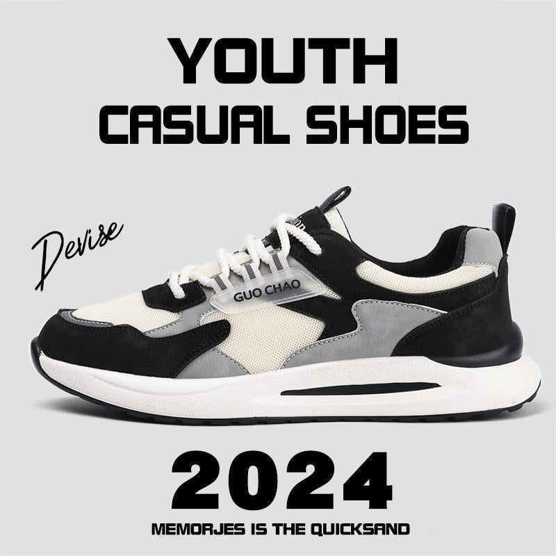 Unisex Moderne leichte Freizeit-Sneaker mit gepolstertem Komfortfußbett und atmungsaktivem Mesh-Overlay Drune