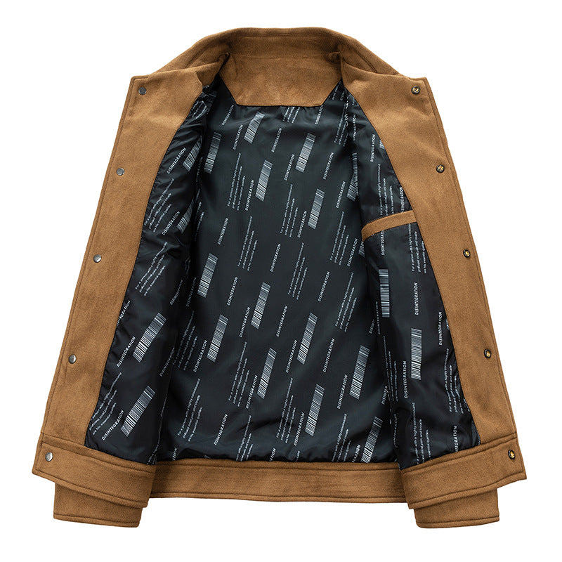 Herren Overshirt aus Kunstleder mit Hemdkragen und Pattentaschen Drune