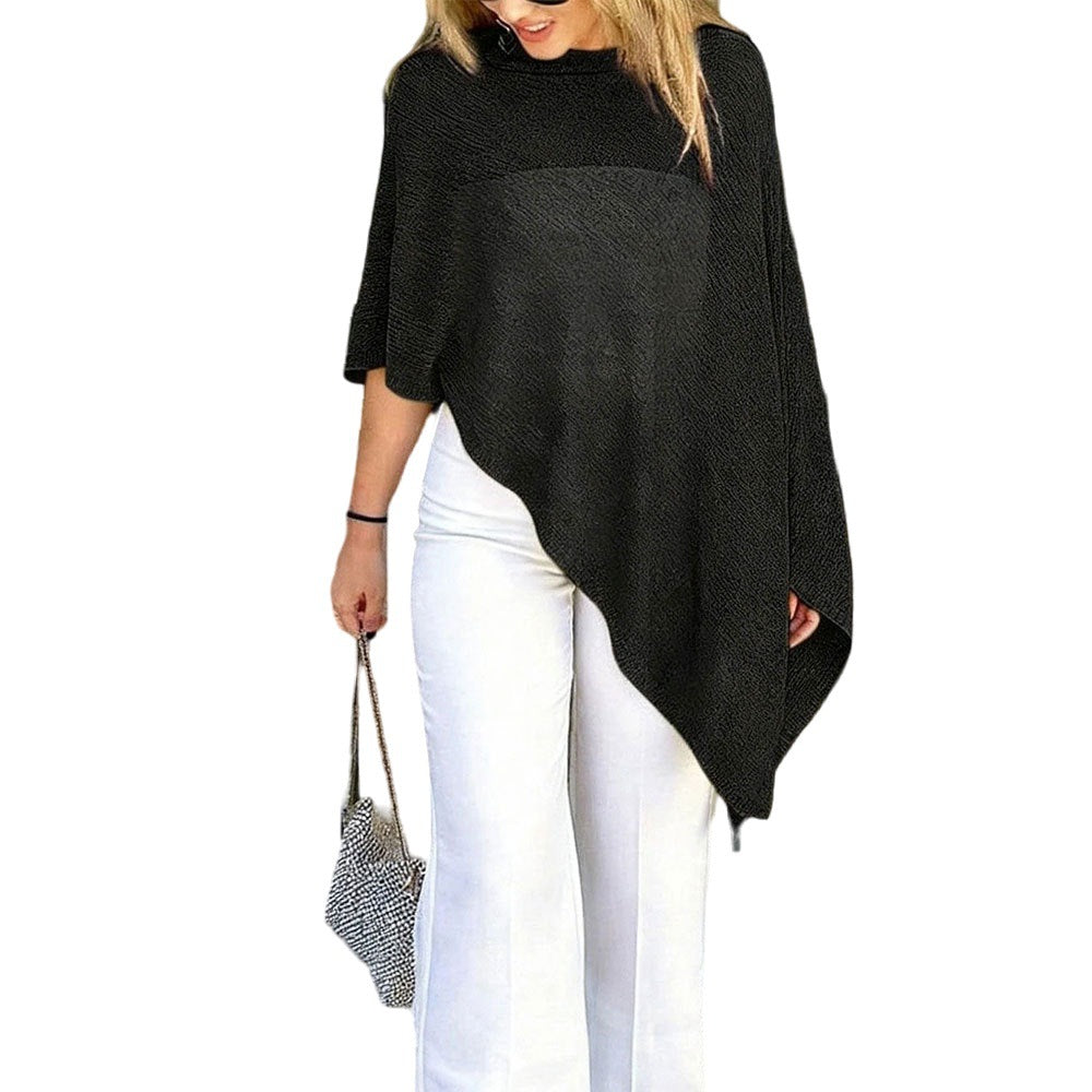 Damen elegante und stilvolle Poncho-Bluse Drune
