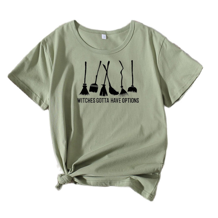 Frauen Grafik Besenstiel Humor T-Shirt Drune