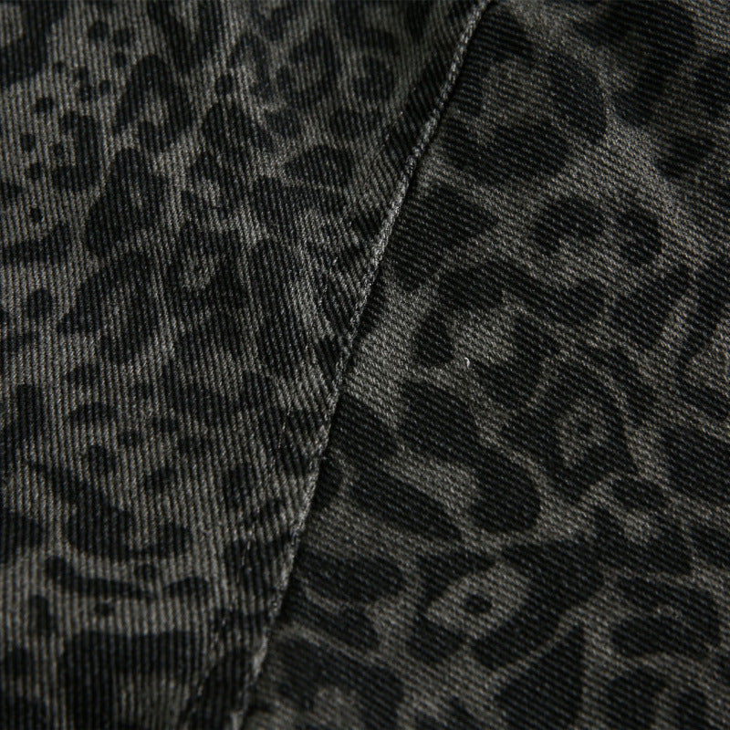Herren Weite Boxy-Jacke mit Leoprint, durchgehendem Reißverschluss und elastischem Saum Drune