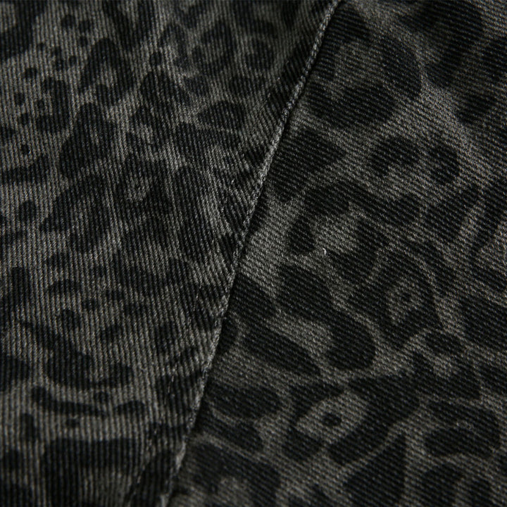 Herren Weite Boxy-Jacke mit Leoprint, durchgehendem Reißverschluss und elastischem Saum Drune