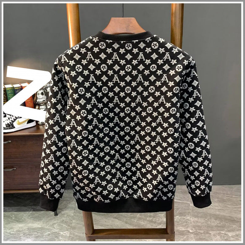 Herren lässiger Sweatshirt mit strukturellem Design Drune
