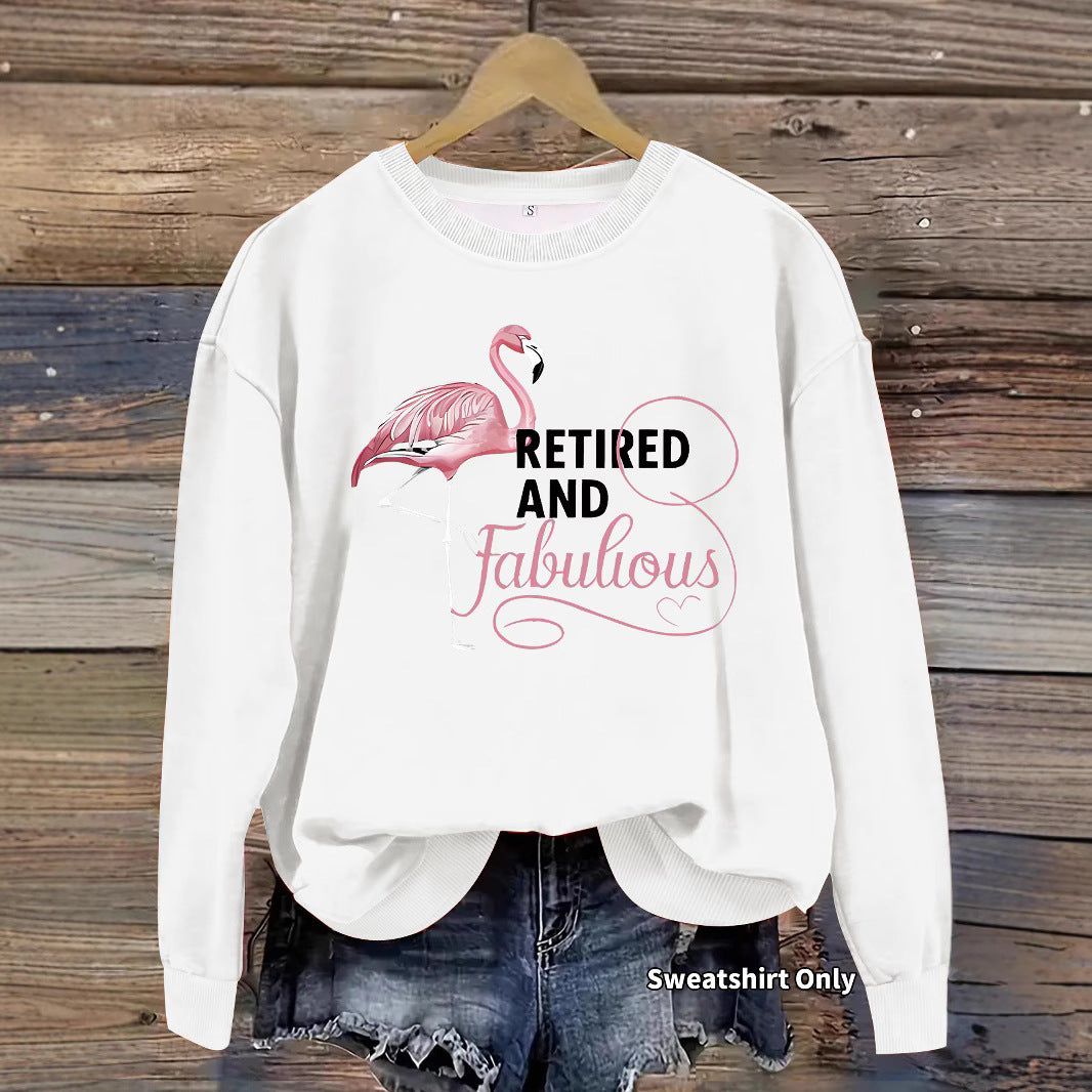Damen Sweatshirt mit einzigartigem Flamingo-Motiv und inspirierendem Aufdruck Drune