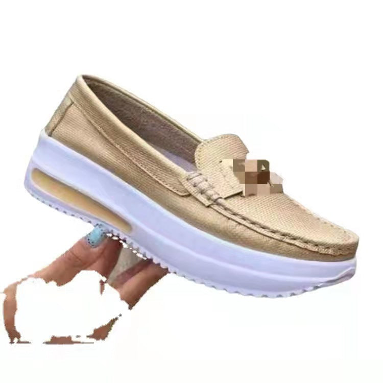Damen Plateau-Loafer mit dicker Sportsohle und H-Zierschnalle Drune