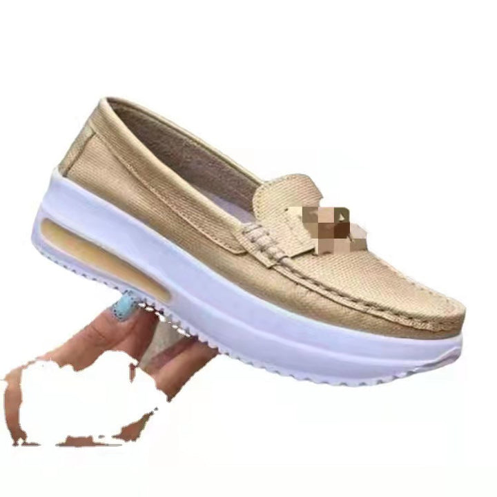 Damen Plateau-Loafer mit dicker Sportsohle und H-Zierschnalle Drune