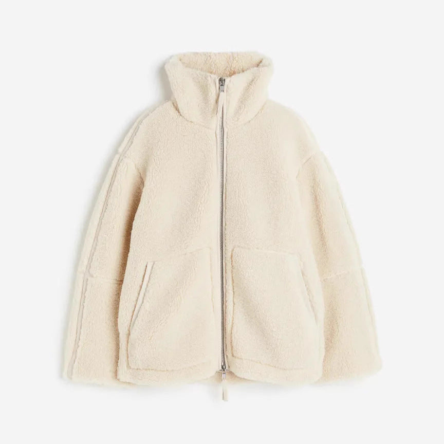 Damen Plush Sherpa Zip-Up Jacke Drune