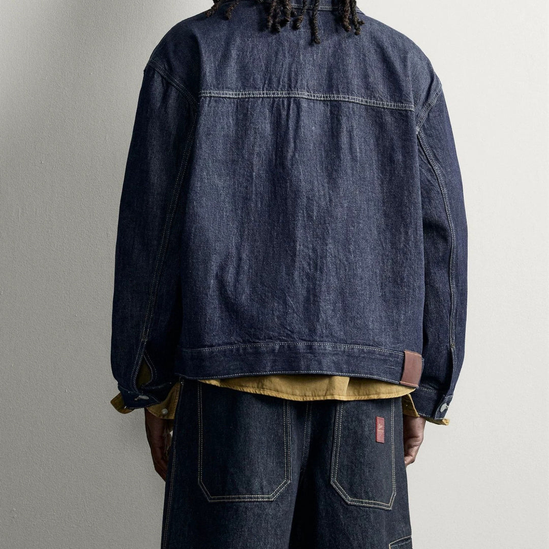 Herren Boxy-Jeansjacke aus Denim mit überschnittener Schulter Drune