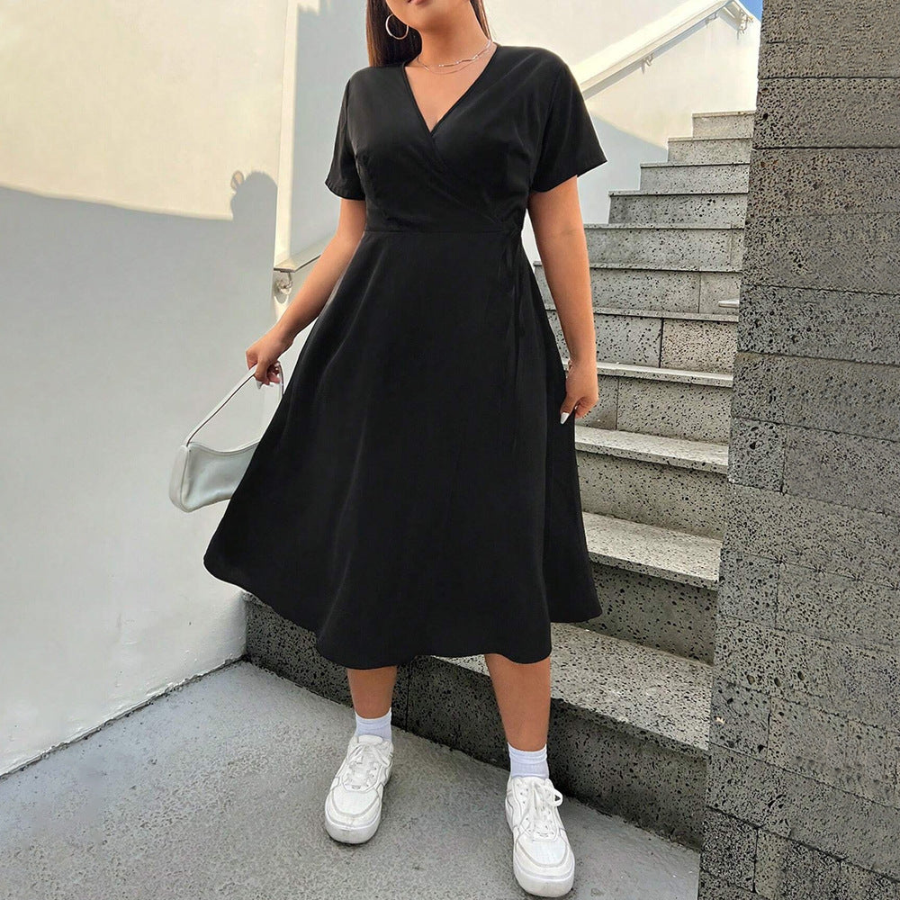 Damen Wickelkleid mit elegantem Schlitz und taillierter Silhouette Drune