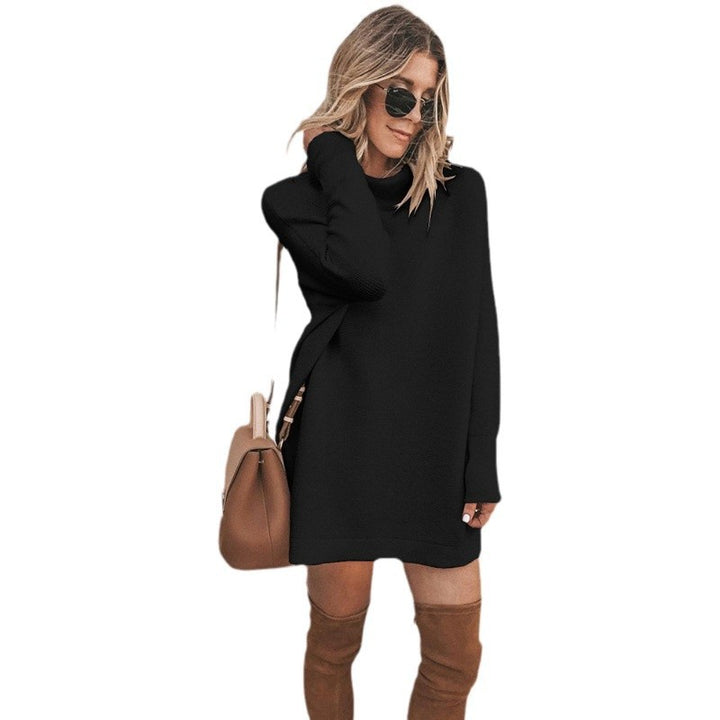 Damen Kuscheliges Oversize-Kleid mit Rollkragen und langen Ärmeln Drune