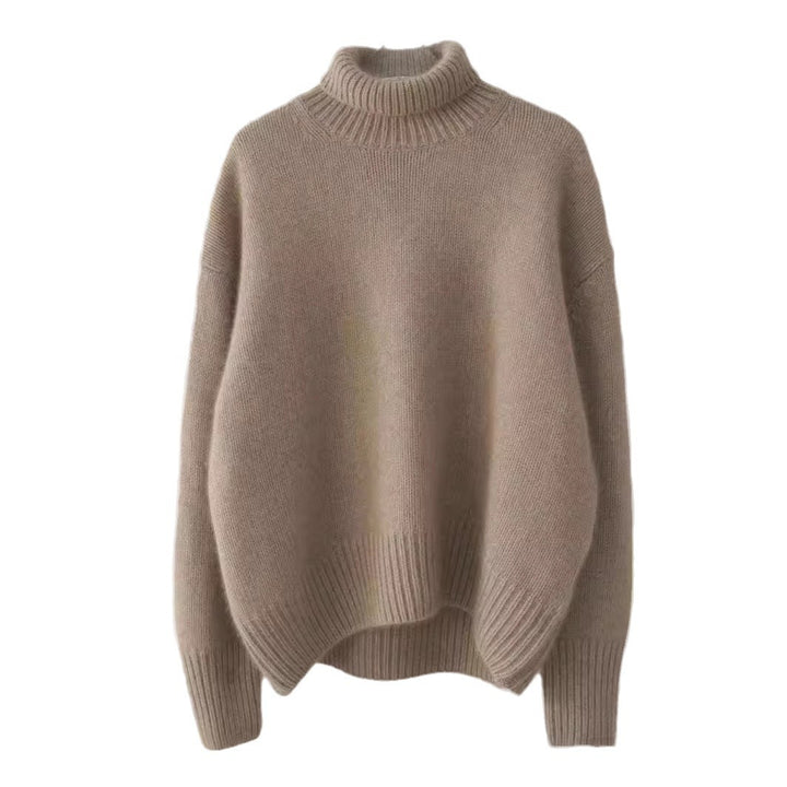 Damen Kaschmir Rollkragenpullover mit weitem Schnitt und eleganter Textur Drune