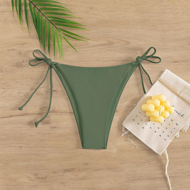 Damen Hochgeschnittenes Bikini-Unterteil mit verstellbaren Bindebändern Drune