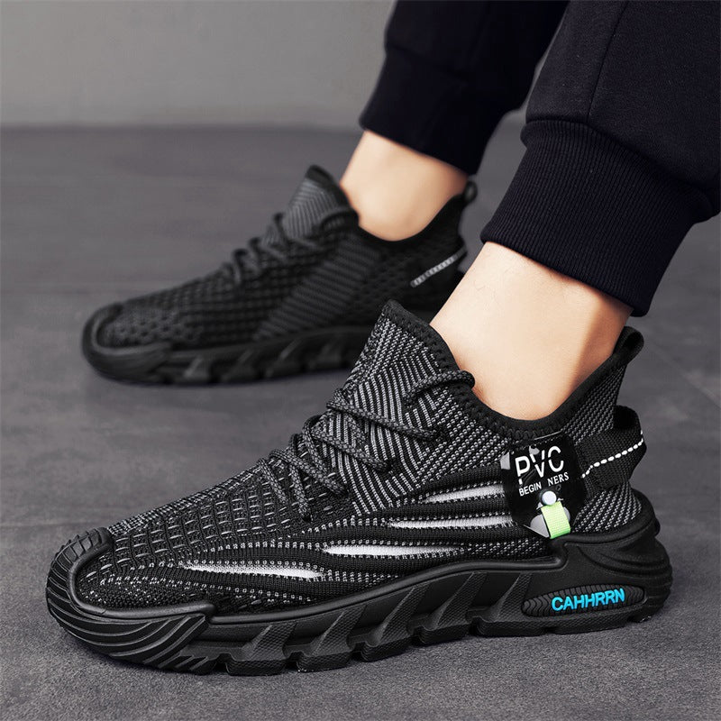 Herren leichte gestrickte Trail‑Sneaker mit sockenähnlichem Einstieg und stoßdämpfender Profilsohle Drune