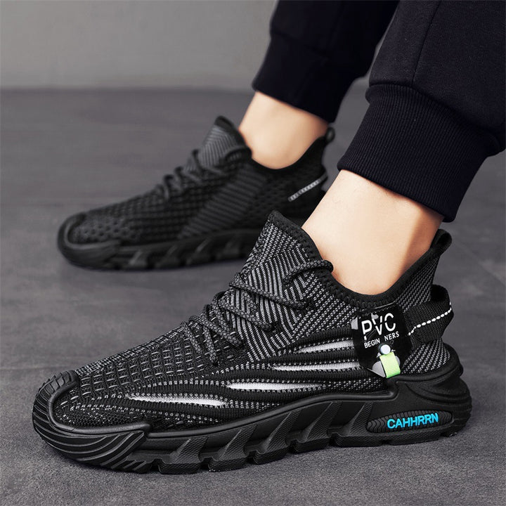 Herren leichte gestrickte Trail‑Sneaker mit sockenähnlichem Einstieg und stoßdämpfender Profilsohle Drune
