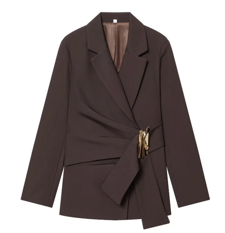 Damen 100+ weite High‑Waist Palazzo‑Hose mit cleanem Frontabschluss und Bügelfalte Drune