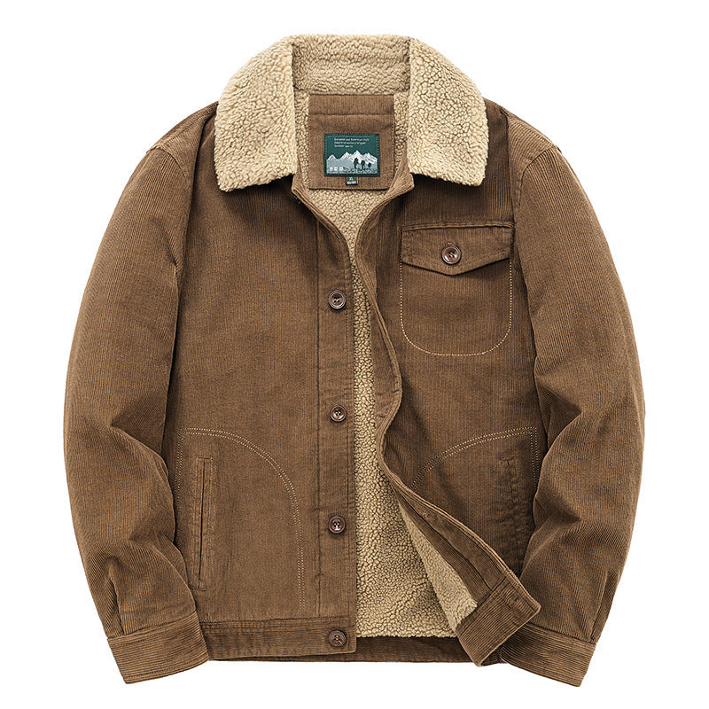 Herren Lässige Cordjacke mit Teddyfutter Drune 1787797411
