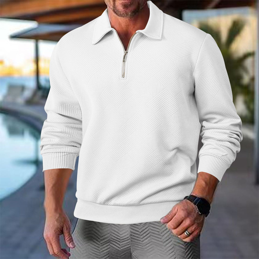 Herren sportlicher Pullover mit modernem Reißverschluss und strukturiertem Design Drune