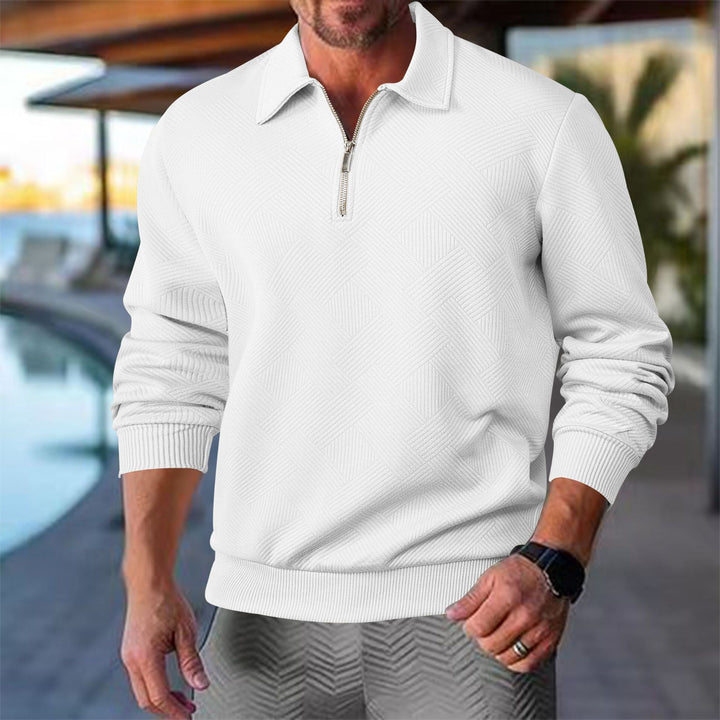 Herren sportlicher Pullover mit modernem Reißverschluss und strukturiertem Design Drune