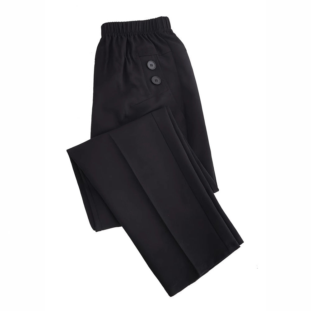 Drune | Elegante Hochtaillierte Hose mit dekorativen Knopfdetails