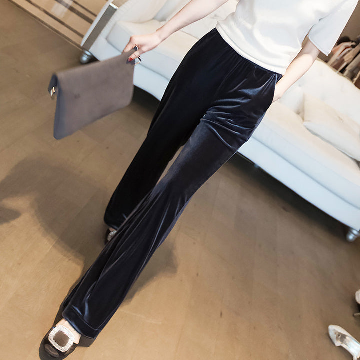 Damen Elegante und weite Plissee-Stoffhose Drune