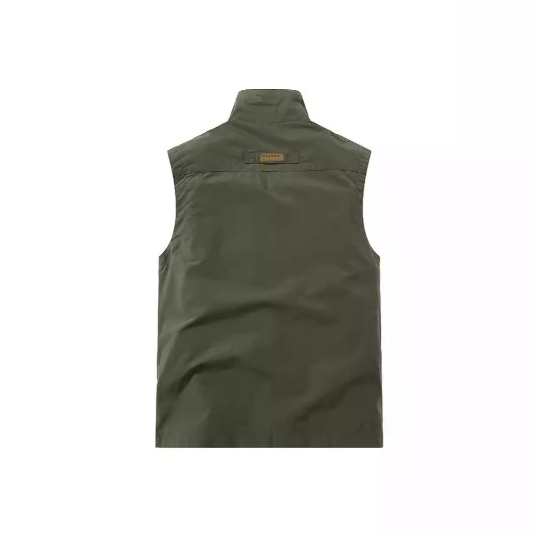 Herren Packbare Funktionsweste mit atmungsaktivem Mesh‑Innenfutter und Mehrfachtaschen Drune