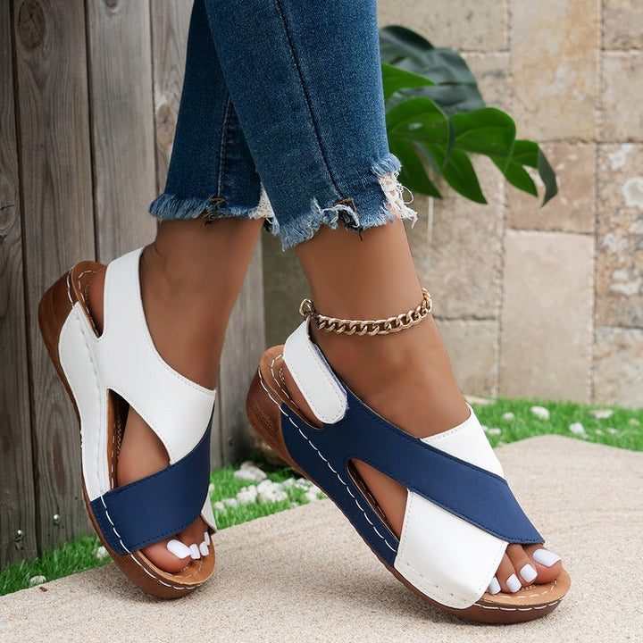 Damen  orthopädische Keilsandalen mit Memory-Foam und verstellbarem Fersenriemen Drune