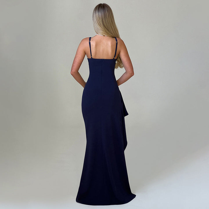 Damen Elegantes Maxikleid mit asymmetrischem Saum und figurbetonter Passform Drune