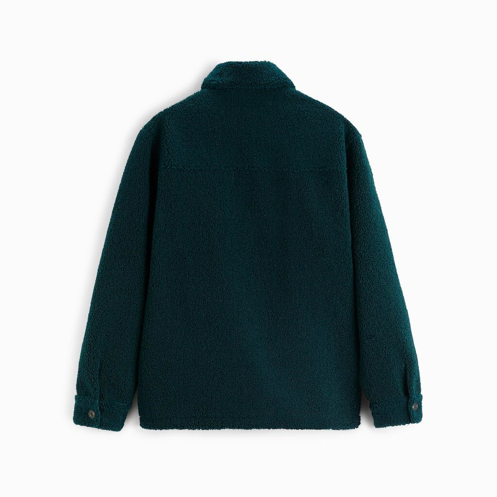 Herren gemütliche Fleece-Hemdjacke mit aufgesetzter Brusttasche Drune