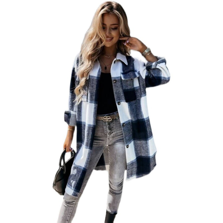 Damen Karierte Overshirt Drune