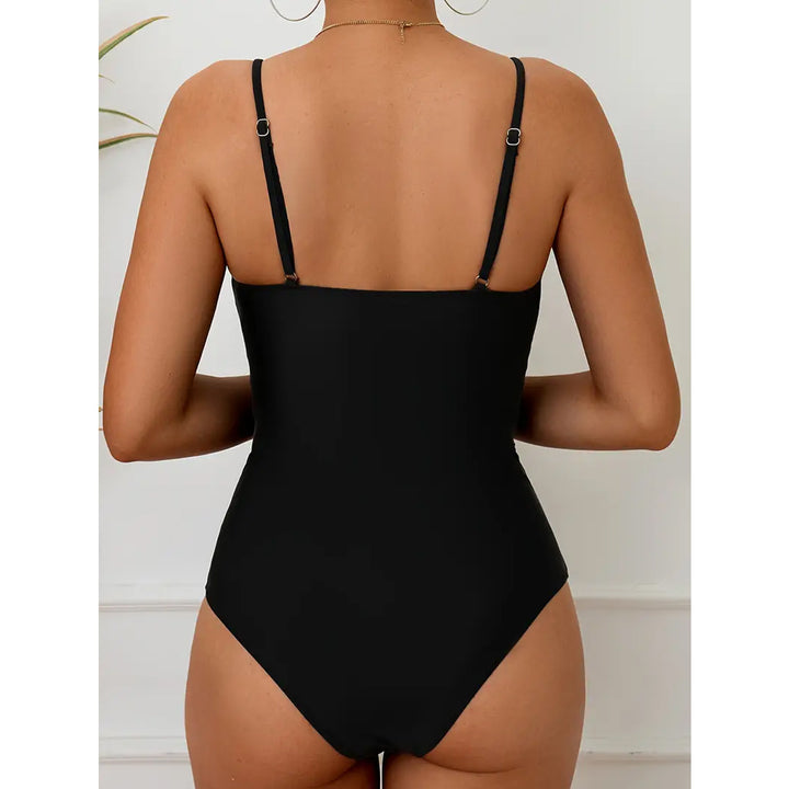 Damen Eleganter Einteiler Badeanzug mit raffiniertem Bund Drune