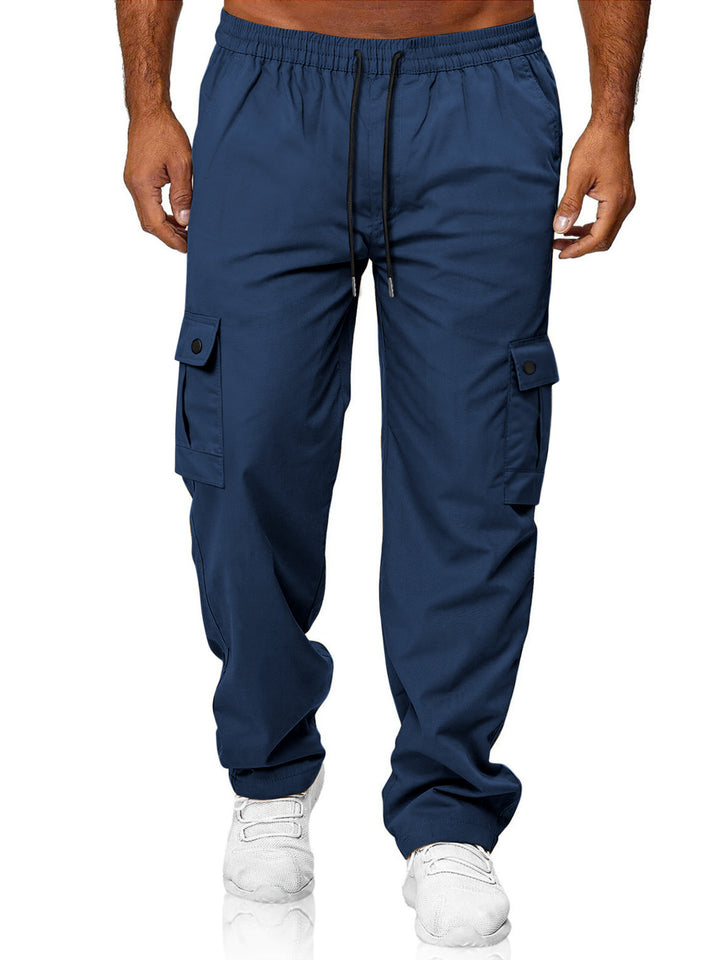 Herren Relaxed-Fit Cargo-Jogger mit elastischem Bund, Kordelzug und Klappentaschen Drune