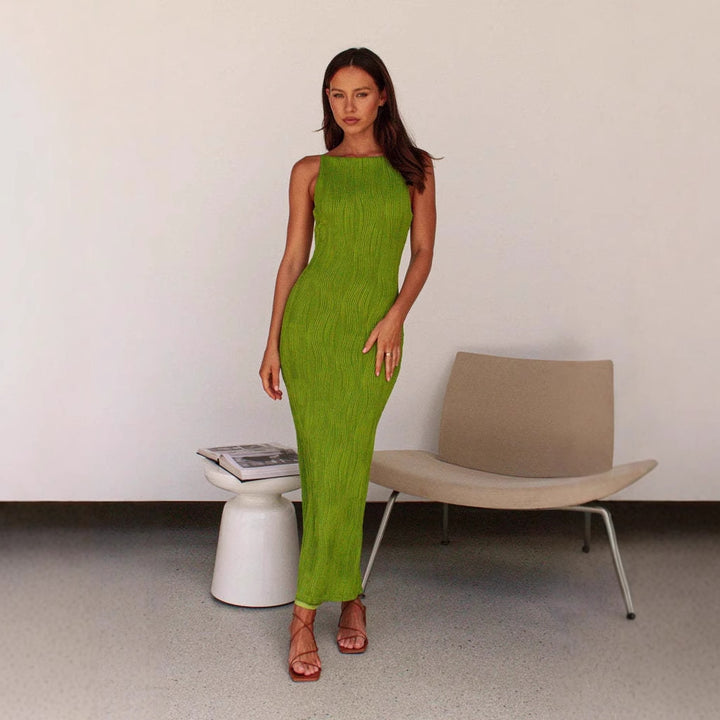 Damen Bodycon Maxikleid im modernen Streifen-Design Drune