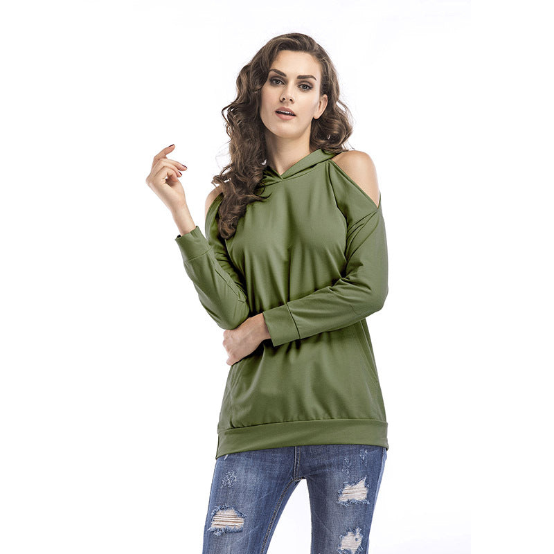 Damen Sweatshirt mit Off-Shoulder Design und bequemer Passform Drune