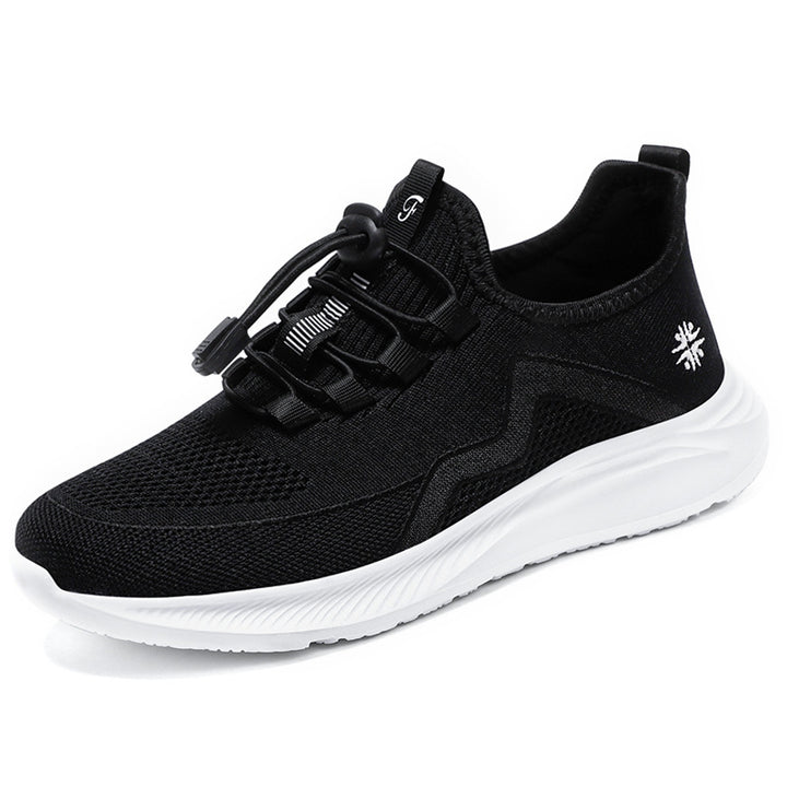 Damen nan gestrickte Slip-On-Sneaker mit elastischer Schnürung, gepolsterter Innenfütterung und dämpfender Profilsohle Drune