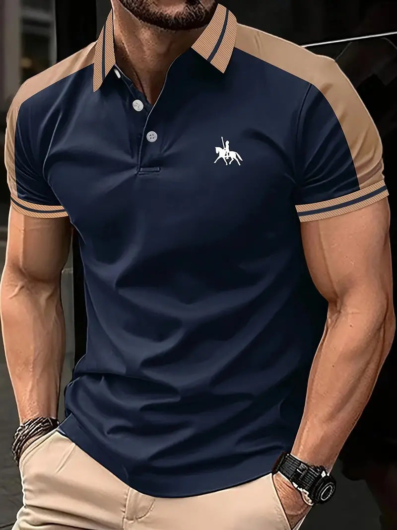 Herren Stilvolles Kontrastkragen Performance Polo Drune