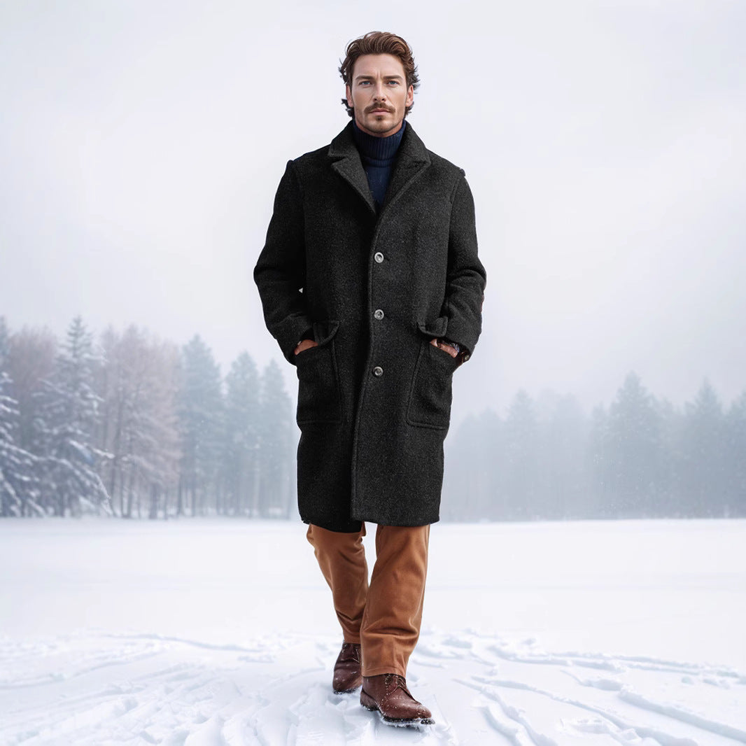 Herren Wollmantel mit klassischem Schnitt Drune