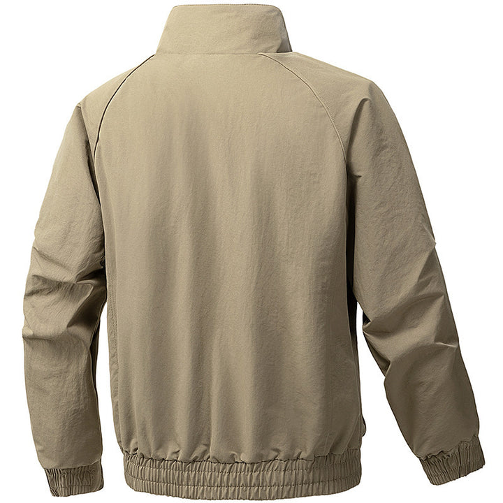 Herren Technische Microfaser-Softshelljacke im Bomberstil mit Stehkragen und Reißverschlusstaschen Drune