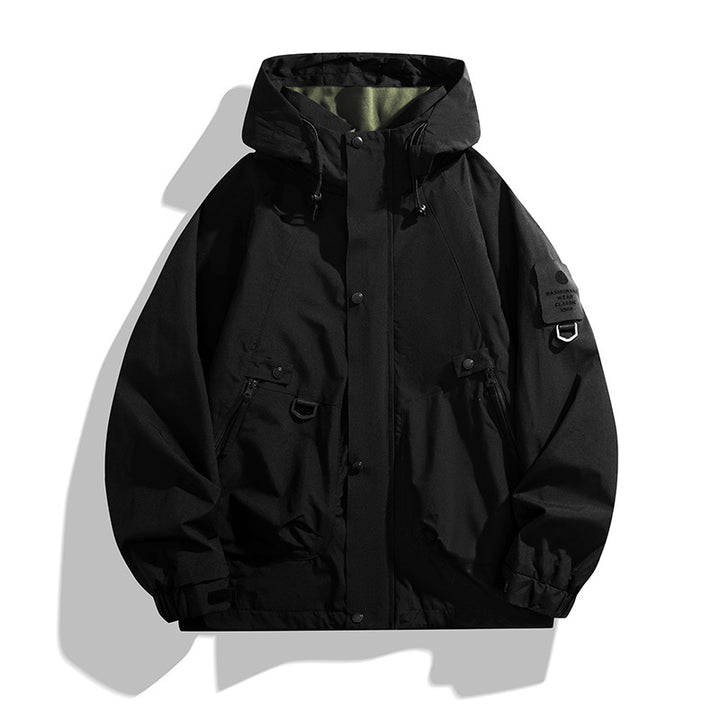 Herren Technische Oversized-Fieldjacke mit wasserabweisender Membran, Utility-Ringen und verdeckter Druckknopfleiste Drune