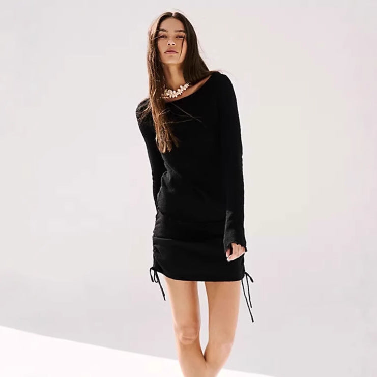 Damen Strickoberteil und Minirock mit Kordelzug Drune