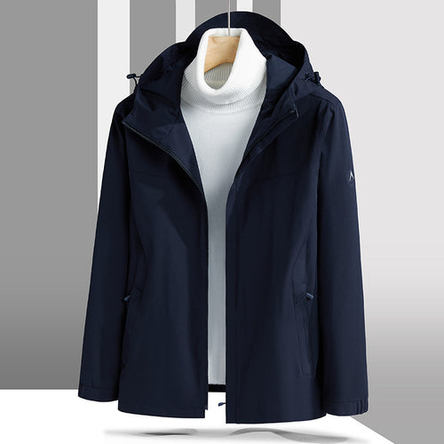 Herren Leichte technische Softshelljacke mit verstellbarer Kapuze und minimalistischer Sportpassform Drune
