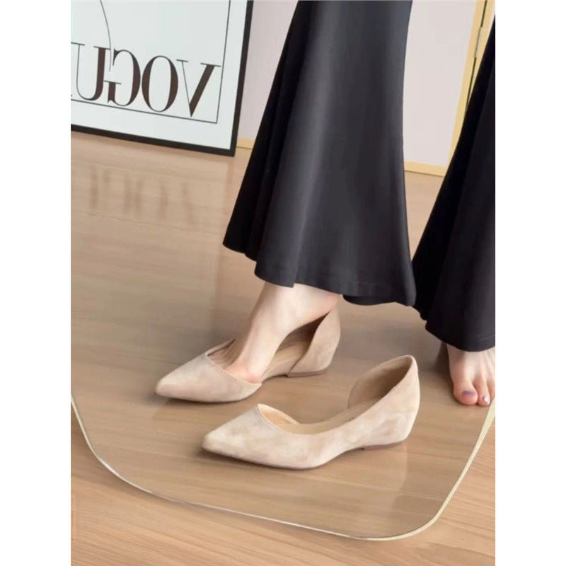 Damen Elegante Wildleder-D'Orsay Keil-Pumps Drune