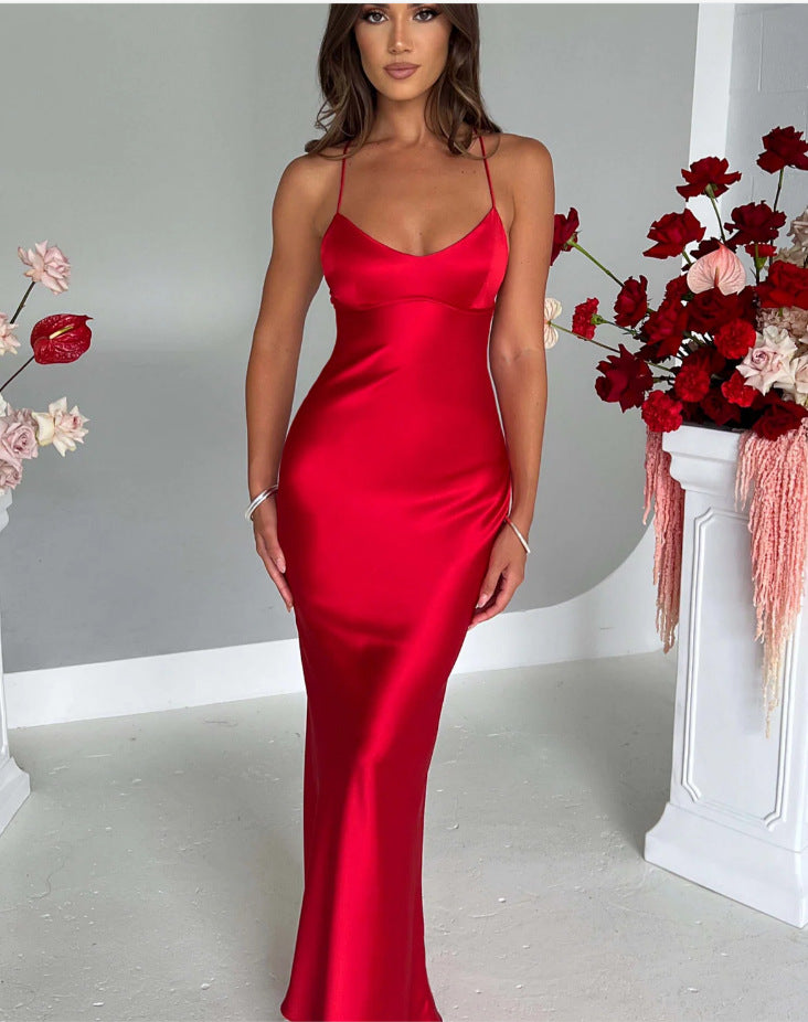 Damen elegantes Kleid mit schmalem Schnitt und trägerloser Silhouette Drune