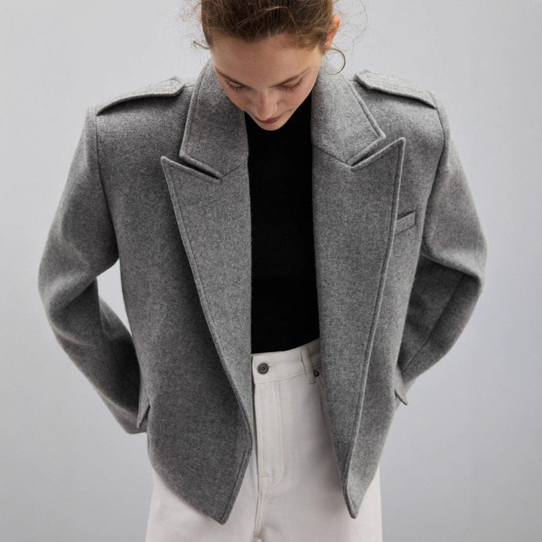 Damen Modischer Oversize-Blazer mit schmalen Revers Drune