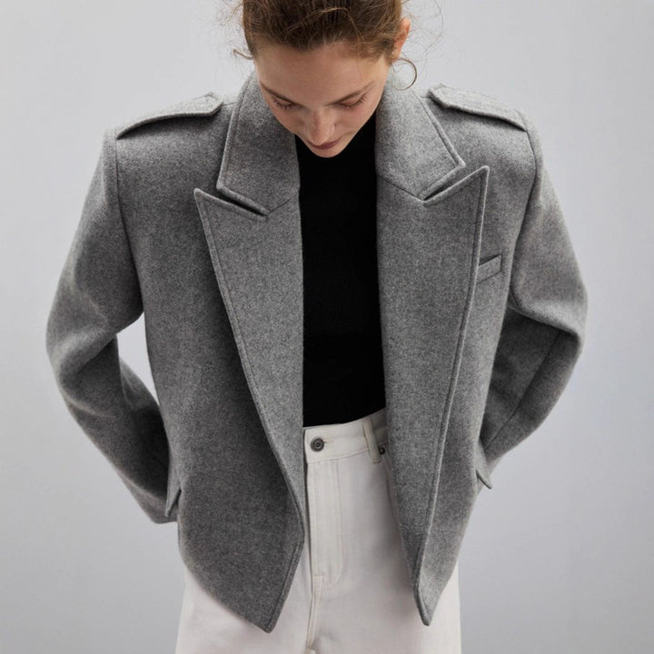 Damen Modischer Oversize-Blazer mit schmalen Revers Drune