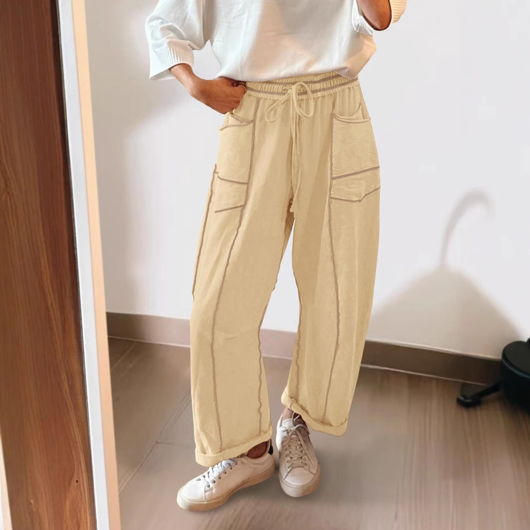 Damen Gemütliche und lässige Freizeithose mit großen Taschen Drune
