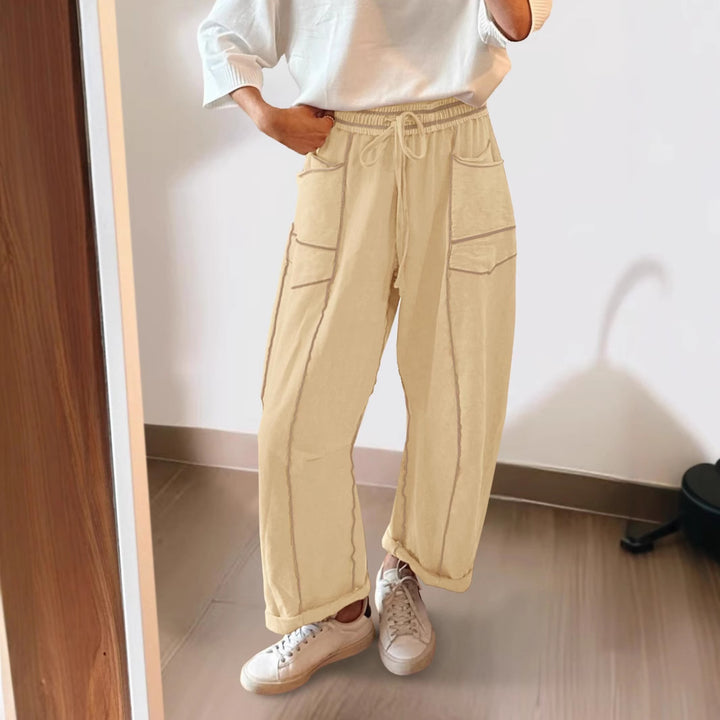 Damen Gemütliche und lässige Freizeithose mit großen Taschen Drune