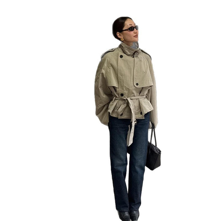 Damen modischer Oversize-Trenchcoat mit schmalem Gürtel Drune